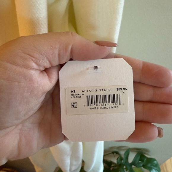 Altar'd State Cream Ribbed Sweatshirt - Picture 4 of 5